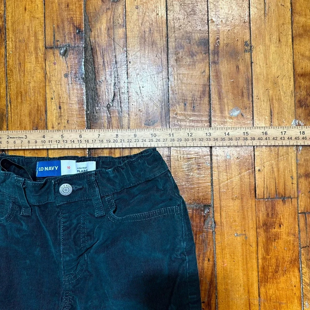 Old Navy Pants Girls Size 10 Teal Corduroy Stretch High Rise Flared Leg Retro